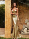 Fashion Popular Gold Sequins Spaghetti Strap Backless Mermaid  Prom Gown Dresses,PD00049