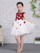 Grape Satin White Tulle Floral Applique Sweet Flower Girl Dresses, FGS133
