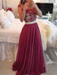 Long Custom Red Chiffon Ball Gown Casual Lace Prom Dresses Online,PD0071