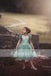 Mint Green  Appliques Tulle Pretty Sleeveless Short Flower Girl Dresses  , FGS075
