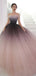 Off Shoulder Ombre Purple Pink Tulle Ball Gown Prom Dresses,PD00316