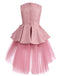 Pink Lace Tulle High Low Ruffles Cute Flower Girl Dresses , FGS051