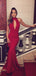 Red Jersey High Neck Halter Mermaid Backless Prom Dresses,PD00206