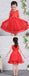 Red Satin Tulle Sparkly Neckline Cute Flower Girl Dresses, FGS135