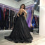 Sparkly Black Sequin Spaghetti Strap Prom Dresses,PD00154