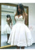 Sweet Strapless Ivory Handmade Flowers Knee Length Homecoming Dresses ,BD00229