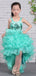 Tiffany Blue Organza Ruffles Tiered High Low Unquie Flower Girl Dresses, FGS134