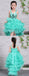 Tiffany Blue Organza Ruffles Tiered High Low Unquie Flower Girl Dresses, FGS134