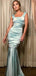 Tiffany Blue Pleating Mermaid Elegant Prom Dresses.PD00233
