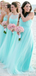 Fresh Baby Blue Tulle Sheath Sweetheart Halter Long Bridesmaid Dress, BD3057