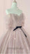 Glamorous Pink Sparkle Off - Shoulder Tulle Ball Gown with Black Bow, PD3620