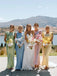 Colorful Tie Shoulder Satin Bridesmaid Dress, Maids of Honor Dress, PD382982
