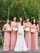 Elegant Halter Sleeveless A-line Long Bridesmaid Dress, PD3184