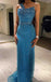 Sparkly One Shoulder Sleeveless Mermaid Long Prom Dress, PD3697