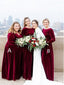 Mismatched Elegant Strapless Long sleeves A-line Long Bridesmaid Dress, PD3145