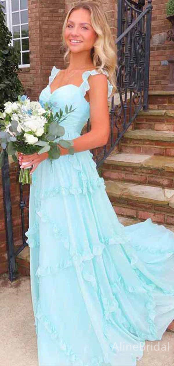 Elegant Blue Chiffon A-line Long Prom Dress with Ruffles, PD381774 AlineBridal Elegant Blue Chiffon A-line Long Prom Dress with Ruffles, PD381774 AlineBridal