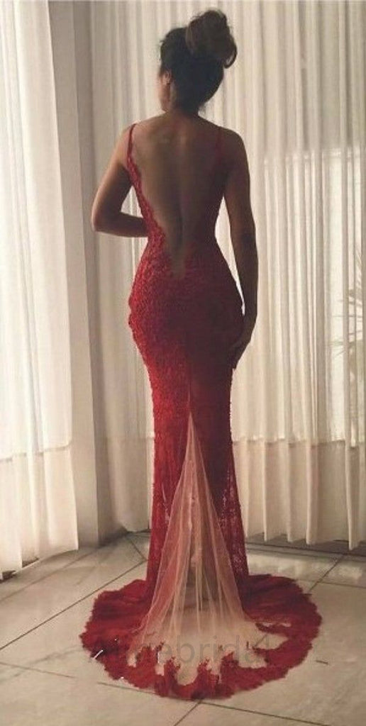 Sexy V-neck Sleeveless Side slit mermaid Long Prom Dress, PD3634