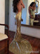 Sexy Deep V-neck Spaghetti Strap Mermaid Long Prom Dress,PD381880