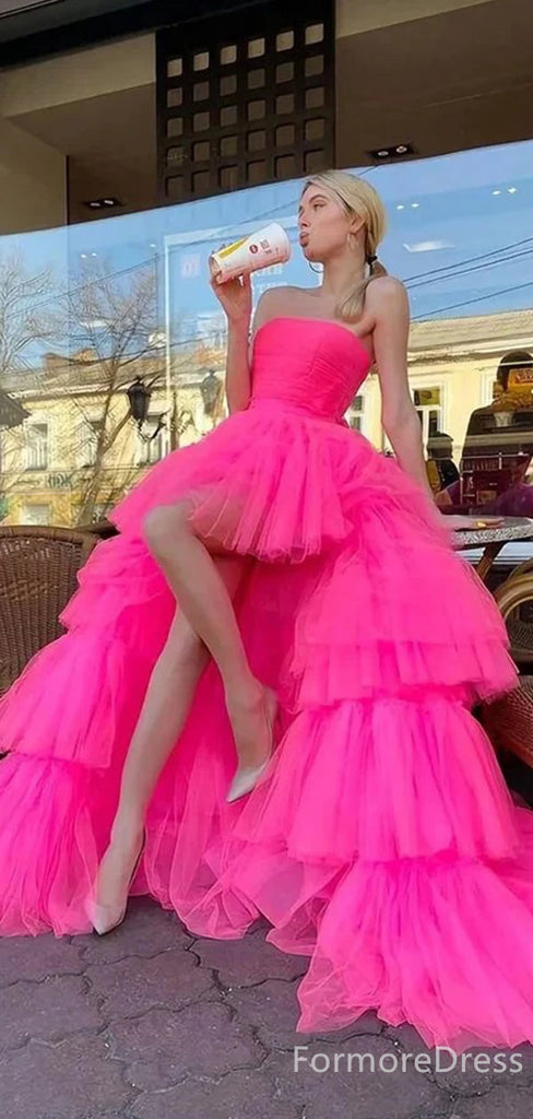 A Line Strapless Floral Print Long Prom Dress Sexy Evening Dresses   fg7660 main image 1
