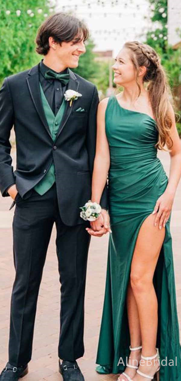green one shoulder tie dress Lalavon Women's Green One Shoulder Tie Dress Midi Tiered Summer Vacation Flowy L
