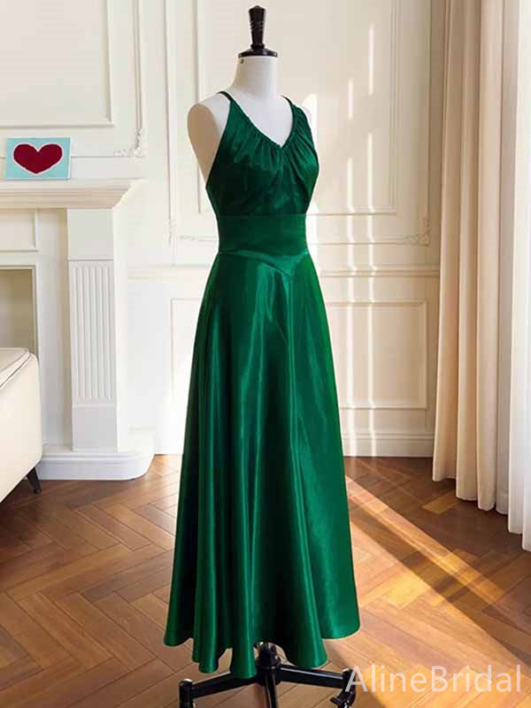 Elegant Green V-neck Spaghetti Strap A-line Long Prom Dress,PD382040 AlineBridal Elegant Green V-neck Spaghetti Strap A-line Long Prom Dress,PD382040 AlineBridal