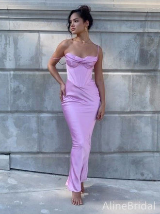 Elegant Sweetheart Spaghetti Strap Lavender Corset Mermaid Prom Dress, Evening Dress, PD382091