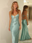 Unique V-neck Spaghetti Strap Mermaid Long Prom Dress,Evening Dress,PD382159