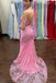 Elegant Spaghetti Straps Sleeveless Mermaid Floor Length Prom Dress, PD3691