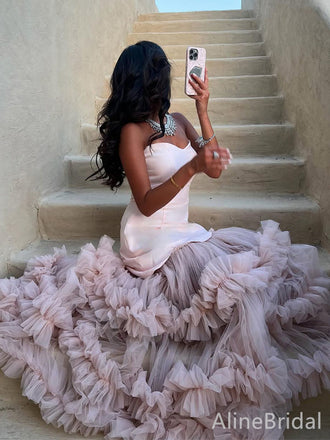 Gorgeous Sweetheart Strapless Light Pink A-line Long Prom Dress,Evening Dress,PD382183