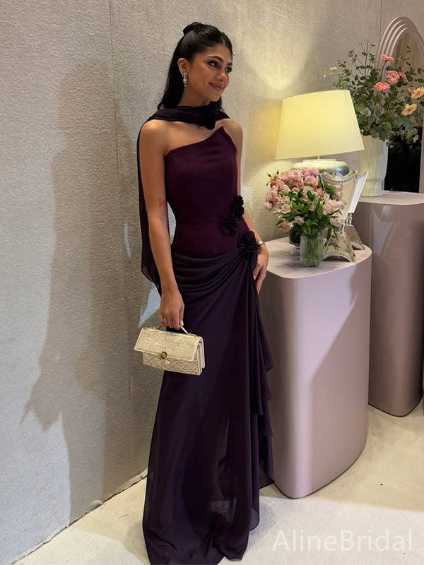 Elegant One Shoulder Mermaid Long Prom Dress,Evening Dress,PD382184