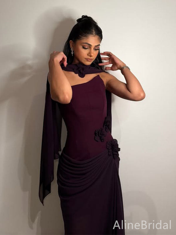 Elegant One Shoulder Mermaid Long Prom Dress,Evening Dress,PD382184