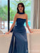 Premium Navy Strapless Neckline Flutter Straps Mermaid Long Prom Dress,Evening Dress,PD382191