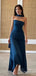 Premium Navy Strapless Neckline Flutter Straps Mermaid Long Prom Dress,Evening Dress,PD382191