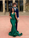 Satin Elegant V-neck Side Slit Mermaid Long Prom Dress,Evening Dress,PD382196