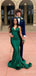 Satin Elegant V-neck Side Slit Mermaid Long Prom Dress,Evening Dress,PD382196