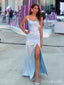 Gorgeous Beadings Sweetheart Spaghetti Strap Mermaid Split Side Long Prom Dress,Evening Dress,PD382204