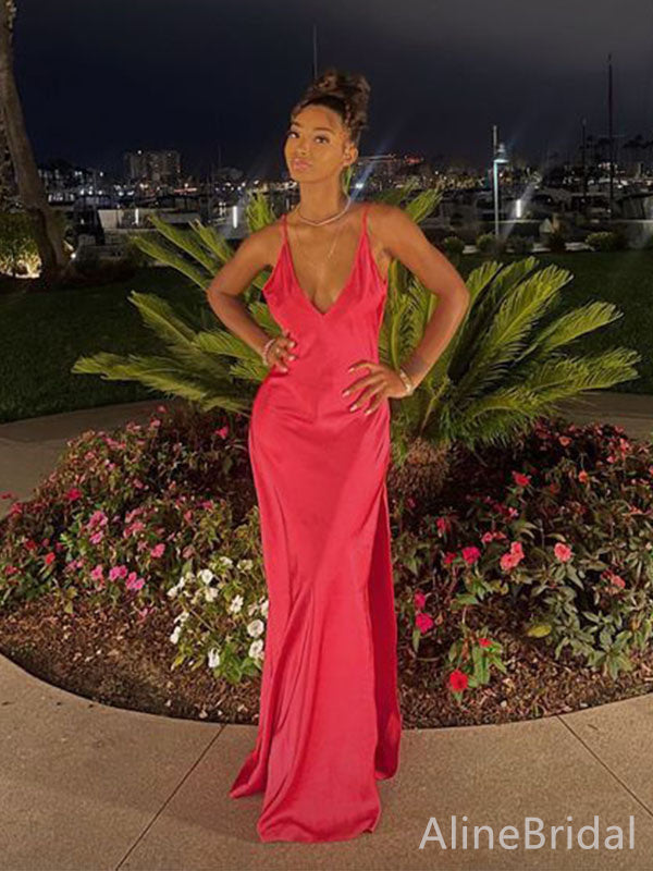 Gorgeous V-neck Spaghetti Strap Mermaid Long Prom Dress,Evening Dress,PD382205