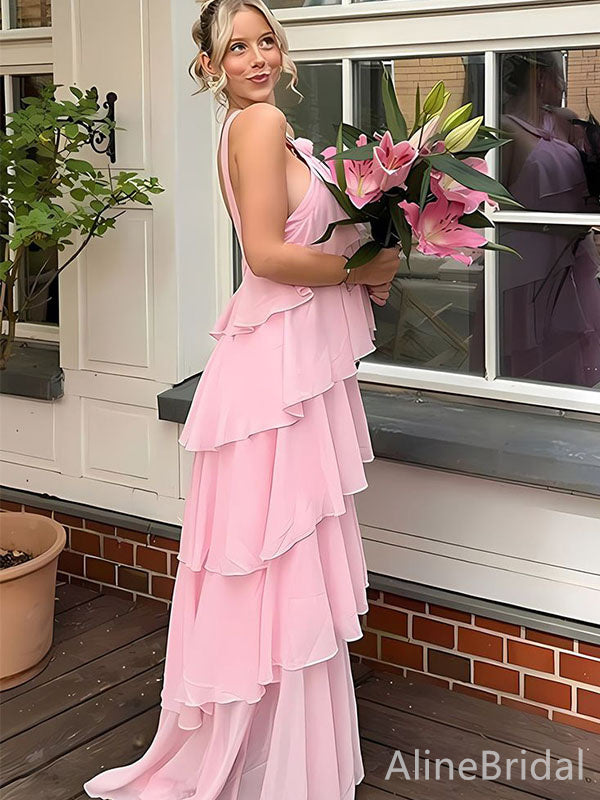 Elegant Pink Halter A-line Long Prom Dress,Evening Dress,PD382206