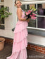 Elegant Pink Halter A-line Long Prom Dress,Evening Dress,PD382206
