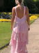 Elegant Pink Halter A-line Long Prom Dress,Evening Dress,PD382206