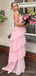 Elegant Pink Halter A-line Long Prom Dress,Evening Dress,PD382206