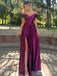 Gorgeous V-neck Spaghetti Strap Off-Shoulder A-line Side Split Long Prom Dress,Evening Dress,PD382212