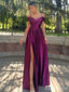 Gorgeous V-neck Spaghetti Strap Off-Shoulder A-line Side Split Long Prom Dress,Evening Dress,PD382212