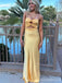 Sexy Sweetheart Yellow Strapless Mermaid Long Prom Dress,Evening Dress,PD382216
