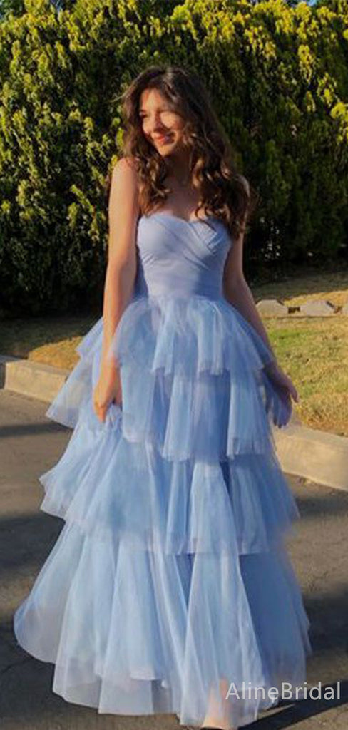 Elegant Sweetheart Strapless A-line Long Prom Dress,Evening Dress,PD382219
