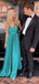 Sexy V-neck Spaghetti Strap Pleats A-line Long Prom Dress,Evening Dress,PD382224