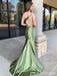 Backless One Shoulder Side Slit Appliques Mermaid Long Prom Dress,Evening Dress,PD382225