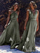 Mismatched Green A-line Long Bridesmaid Dress,PD3230