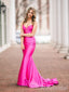 Stunning Pink Strapless Lace Up Back Bodycon Long Mermaid Prom Dress, Evening Dress, PD3822984