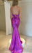 Purple Halter Sleeveless Mermaid Long Prom Dress, PD3737